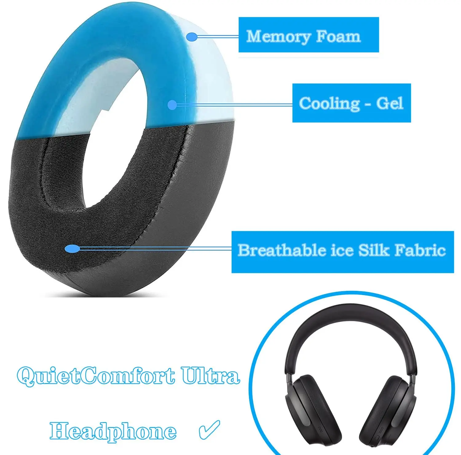 Almohadillas de Gel refrescant - Bose Headphone Qc Ultra reseña y precio