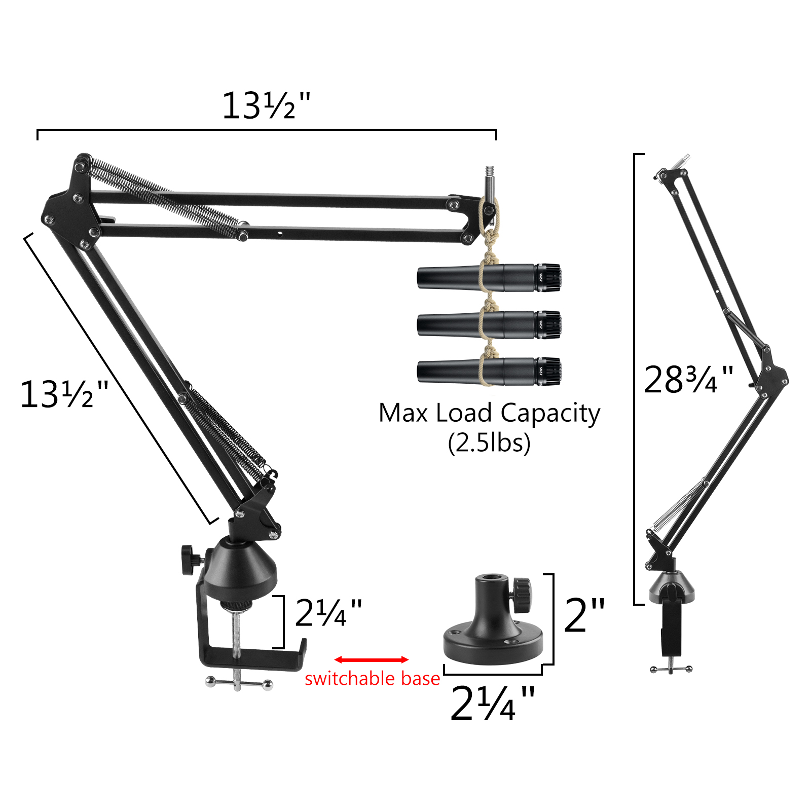 Geekria-Brazo de micrófono par - Shure Mic Mv7 reseña y precio