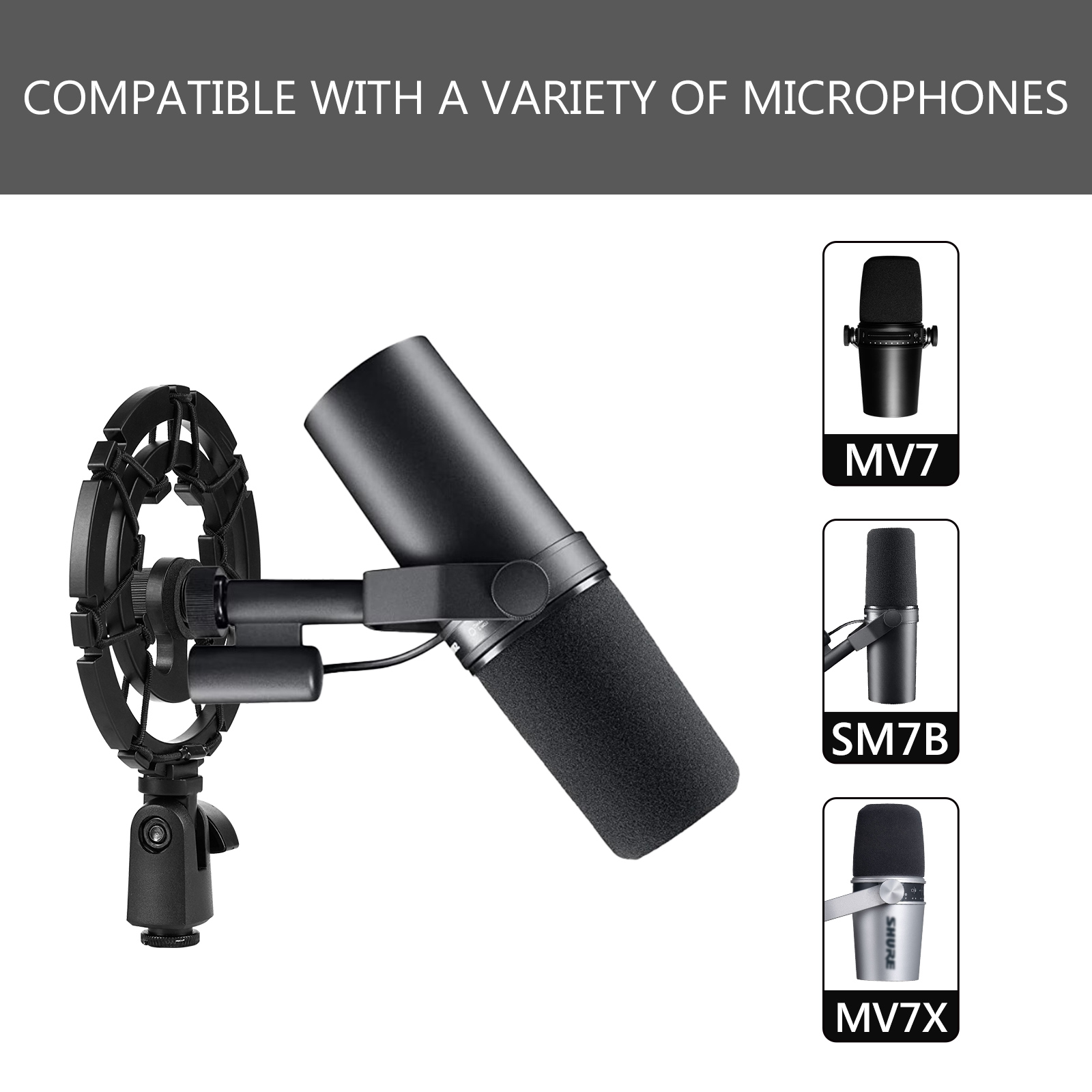 Geekria-soporte antivibración  - Shure Mic Mv7 reseña y precio